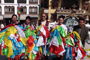 About to hoist Dugkar Prayer Flags atop Bodhanath Stupa in Nepal.