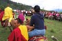 The ride was long and hard. Finally we reached where Thargye Ling monastery once flourished.  We were warmly received by the local people with khatas in their hands.